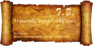 Trencsánszki Dénes névjegykártya