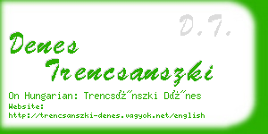 denes trencsanszki business card